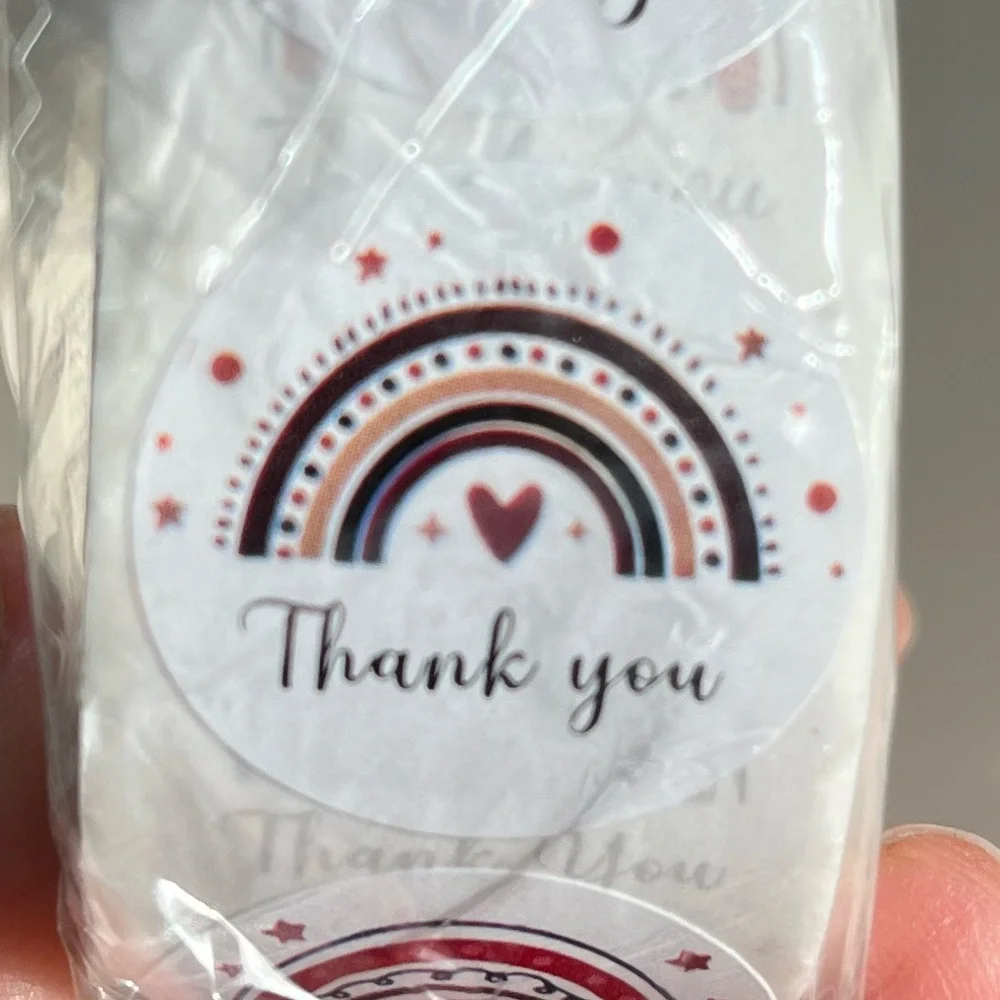Rainbow Thank You Stickers - Roll of 500 NEW